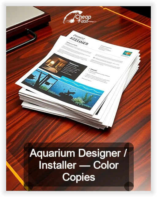 Aquarium Designer Installer business card design sample