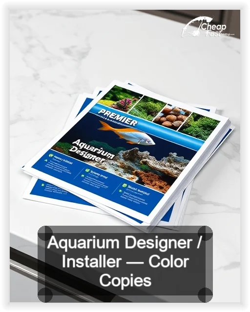 Aquarium Designer Installer business card design sample