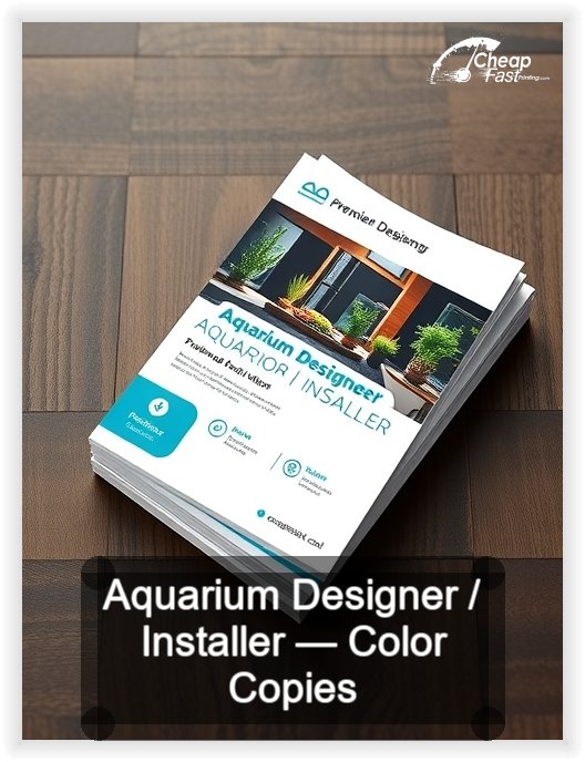 Aquarium Designer Installer business card design sample