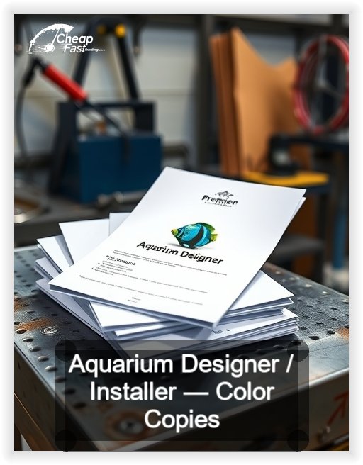 Aquarium Designer Installer business card design sample