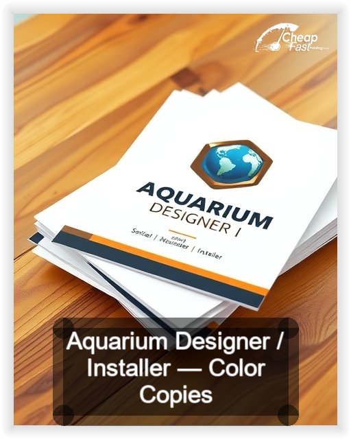 Aquarium Designer Installer business card design sample
