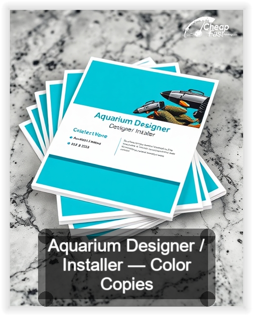 Aquarium Designer Installer business card design sample