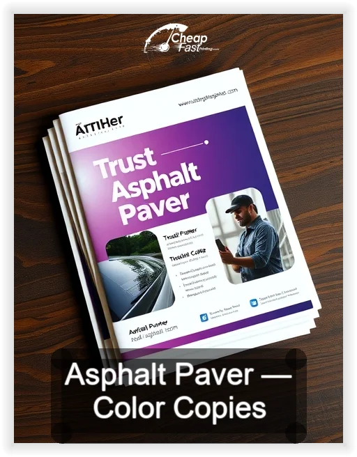 Asphalt Paver business card design sample