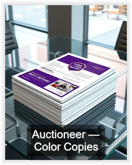 Auctioneer business card design sample