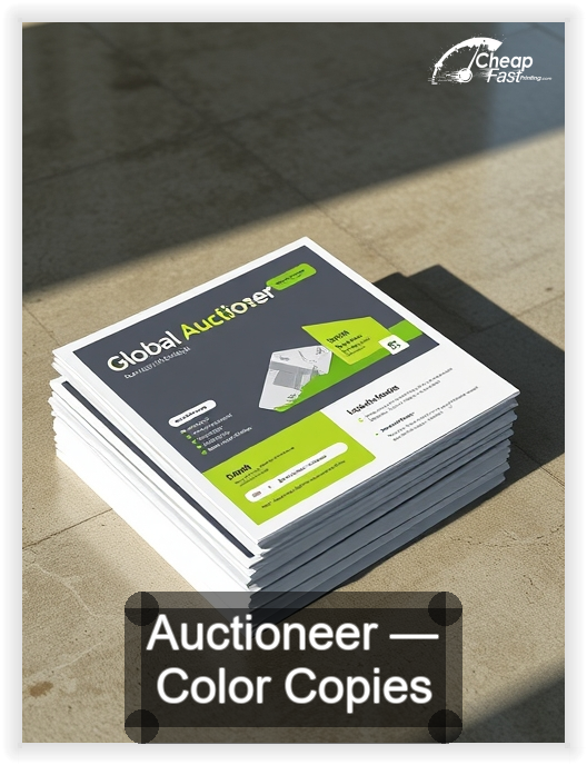 Auctioneer business card design sample