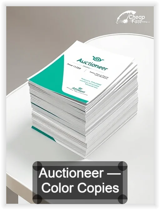 Auctioneer business card design sample