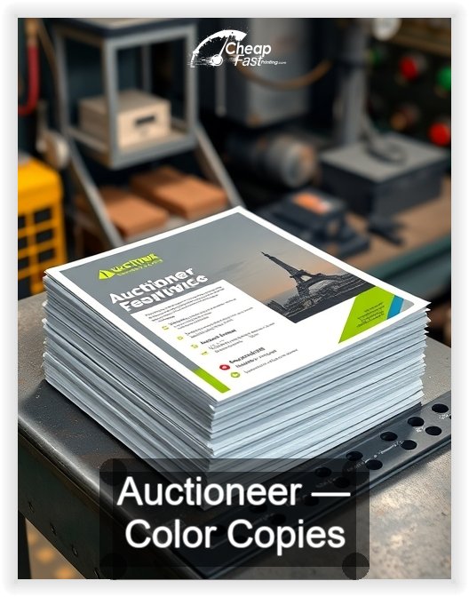 Auctioneer business card design sample