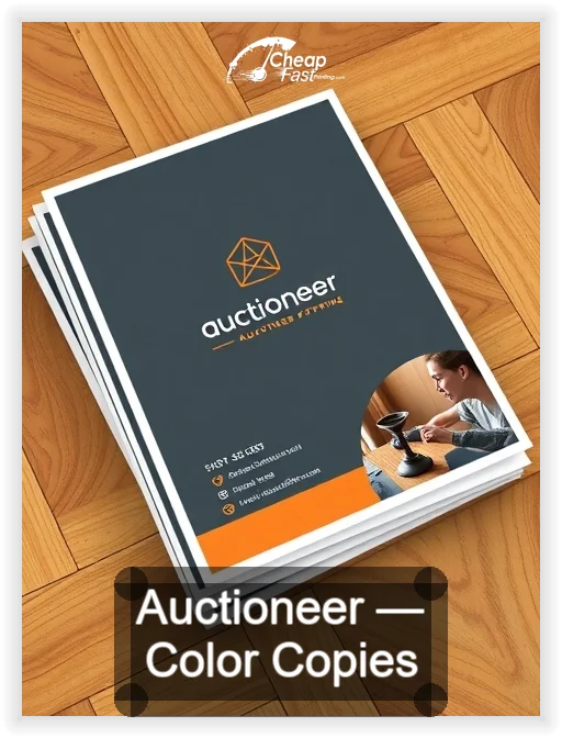Auctioneer business card design sample