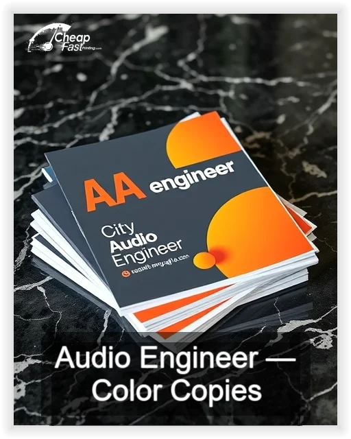 Audio Engineer business card design sample