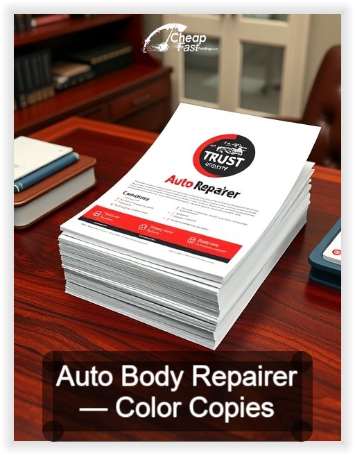 Auto Body Repairer business card design sample