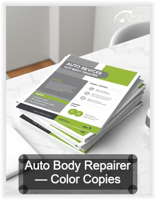 Auto Body Repairer business card design sample