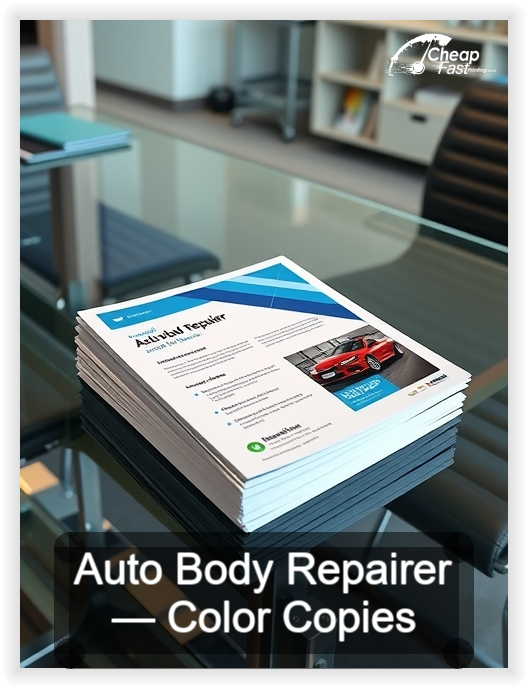 Auto Body Repairer business card design sample