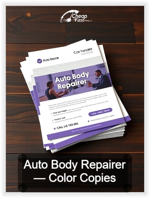 Auto Body Repairer business card design sample