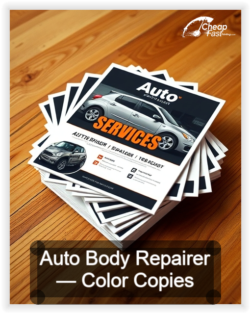 Auto Body Repairer business card design sample