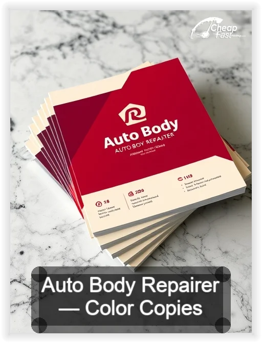 Auto Body Repairer business card design sample