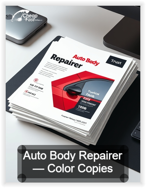 Auto Body Repairer business card design sample