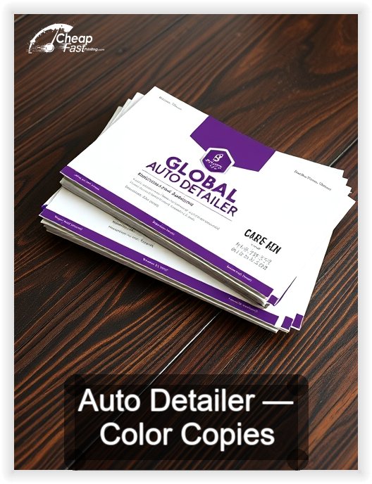 Auto Detailer business card design sample