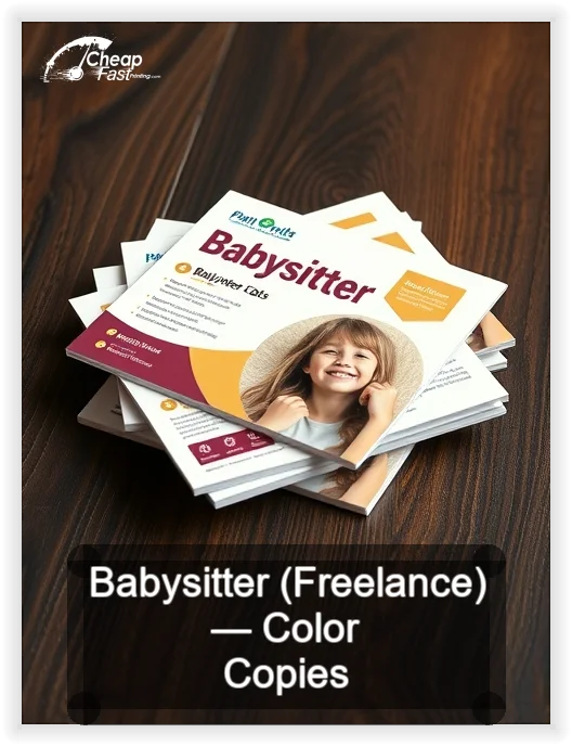 Babysitter Freelance business card design sample