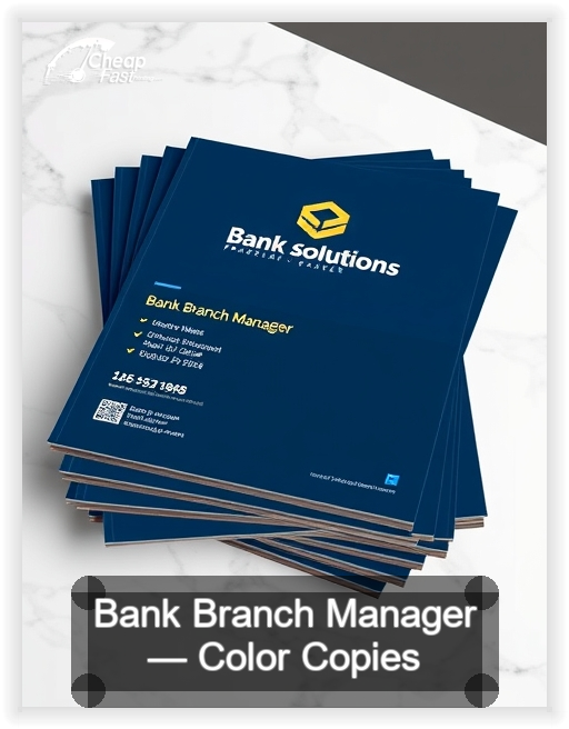 Bank Branch Manager business card design sample