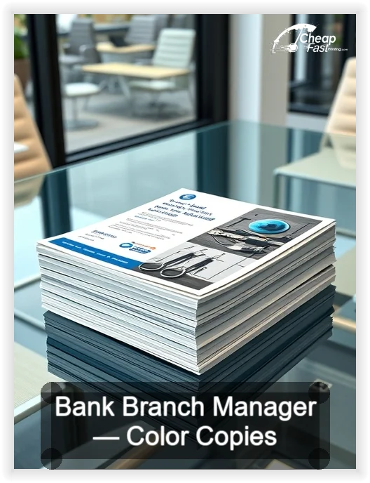 Bank Branch Manager business card design sample
