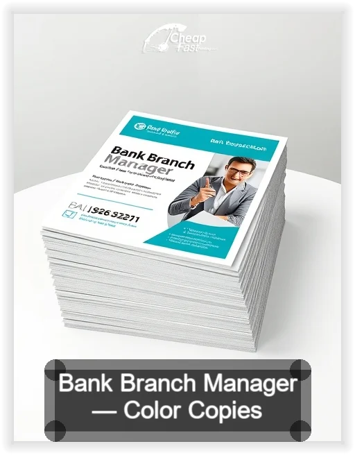 Bank Branch Manager business card design sample