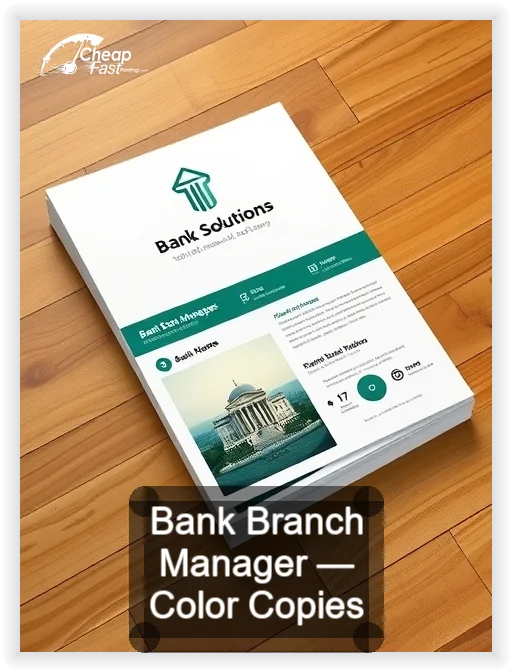 Bank Branch Manager business card design sample