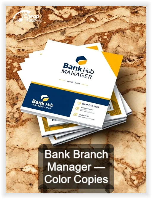 Bank Branch Manager business card design sample