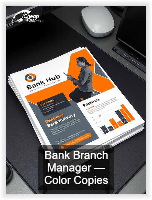 Bank Branch Manager business card design sample