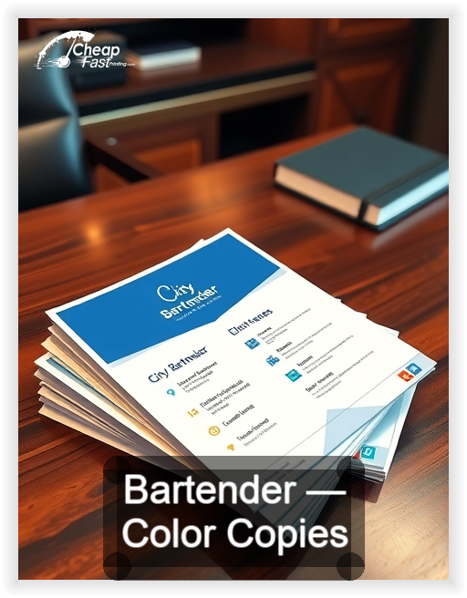 Bartender business card design sample