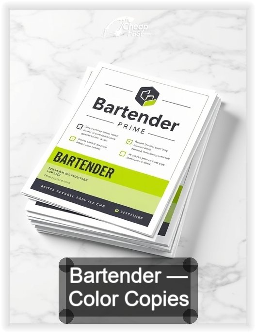 Bartender business card design sample