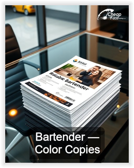 Bartender business card design sample