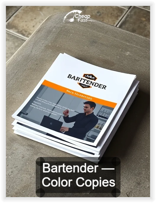 Bartender business card design sample