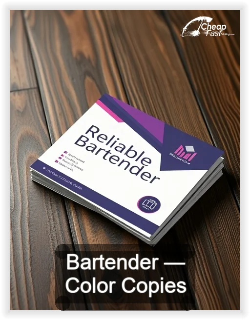 Bartender business card design sample