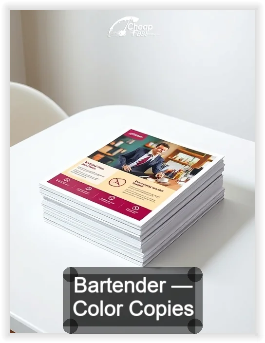 Bartender business card design sample