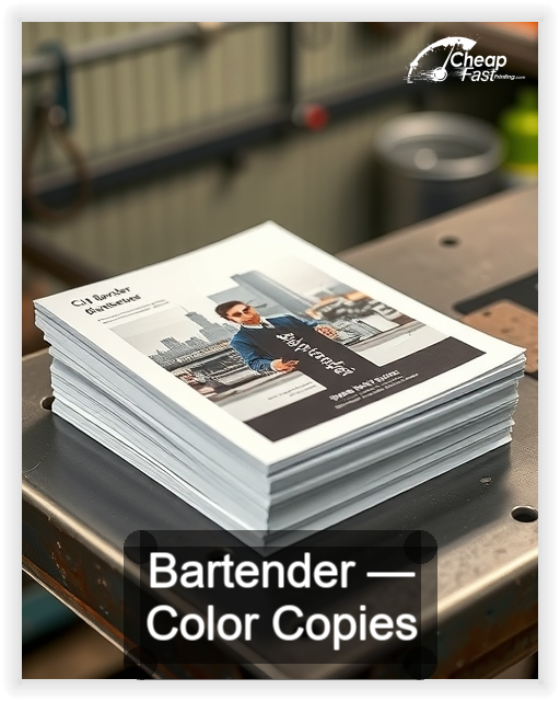 Bartender business card design sample
