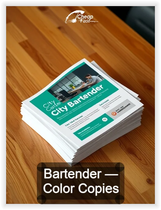 Bartender business card design sample