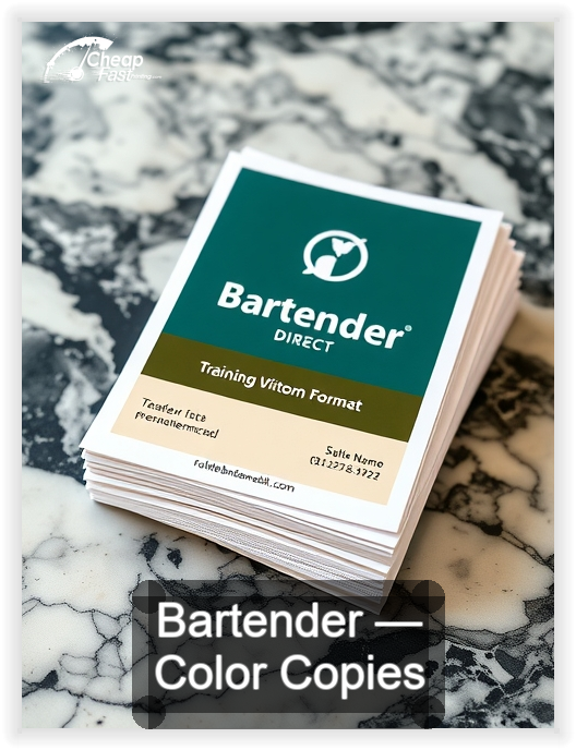 Bartender business card design sample