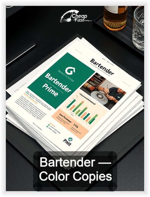 Bartender business card design sample
