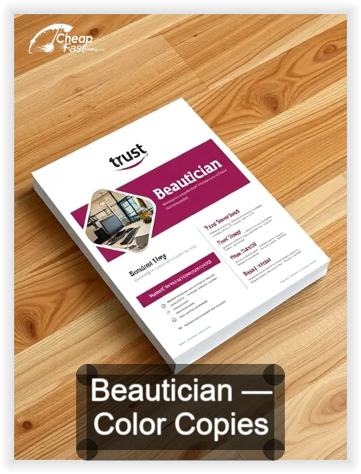 Beautician business card design sample