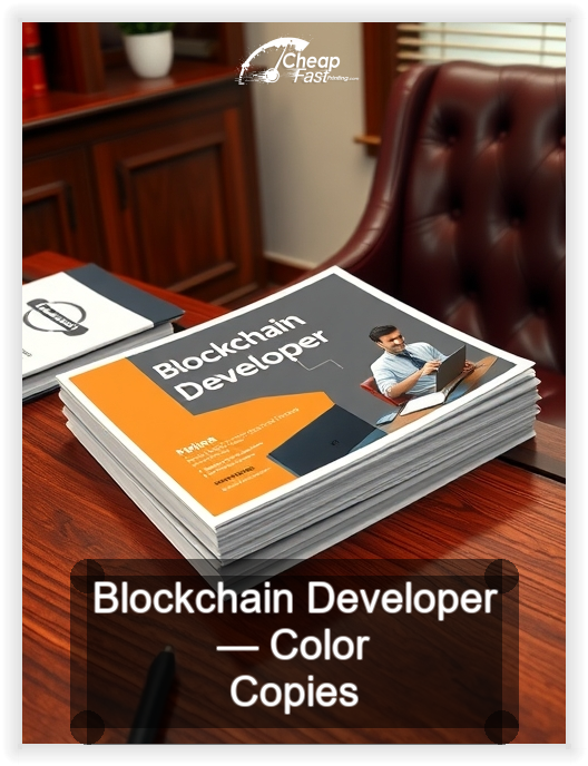 Blockchain Developer business card design sample