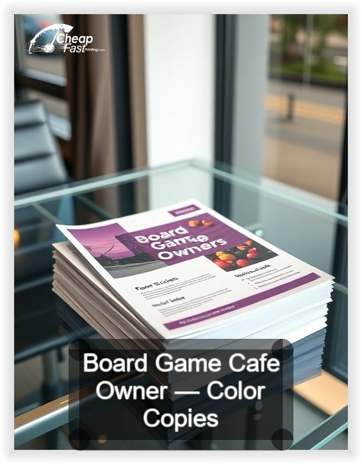 Board Game Cafe Owner business card design sample
