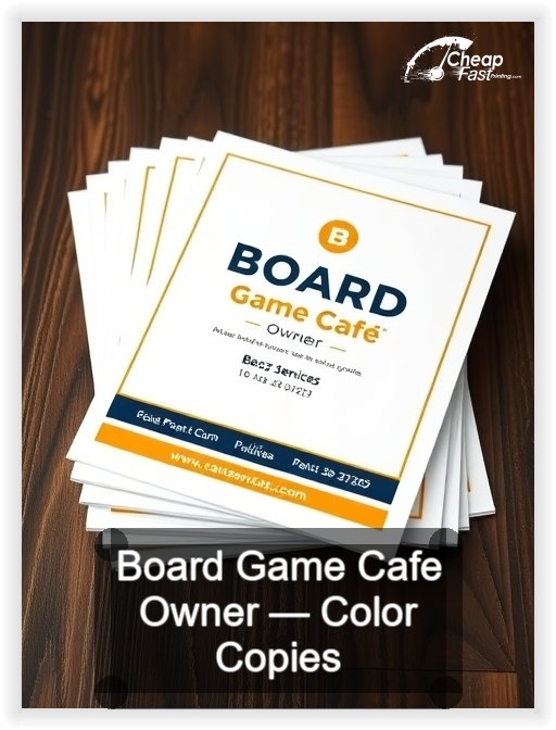 Board Game Cafe Owner business card design sample