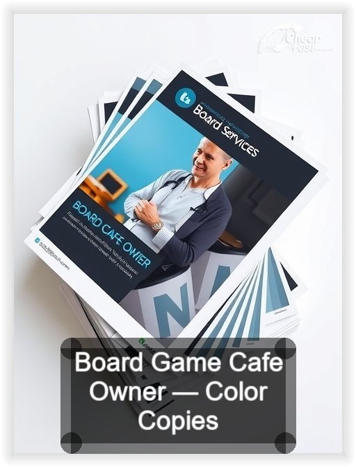Board Game Cafe Owner business card design sample