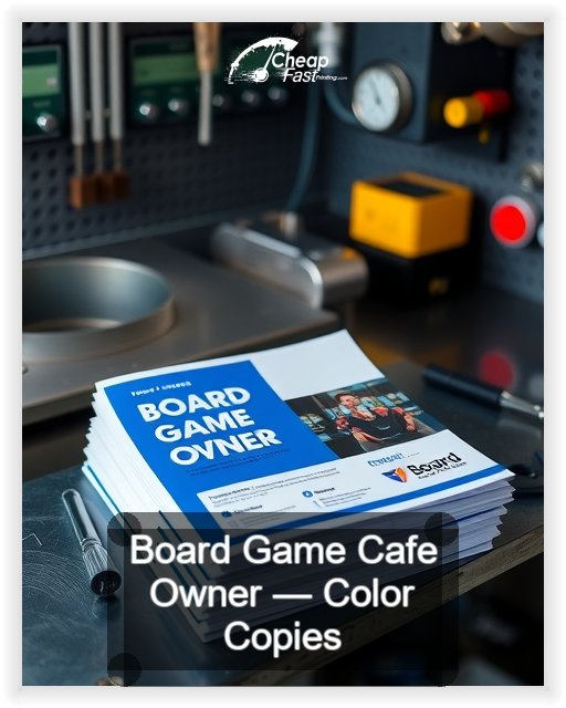 Board Game Cafe Owner business card design sample