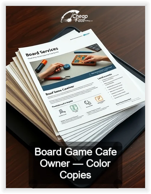 Board Game Cafe Owner business card design sample