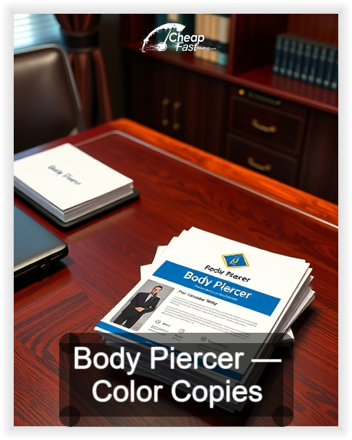 Body Piercer business card design sample