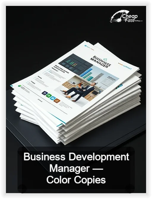 Business Development Manager business card design sample