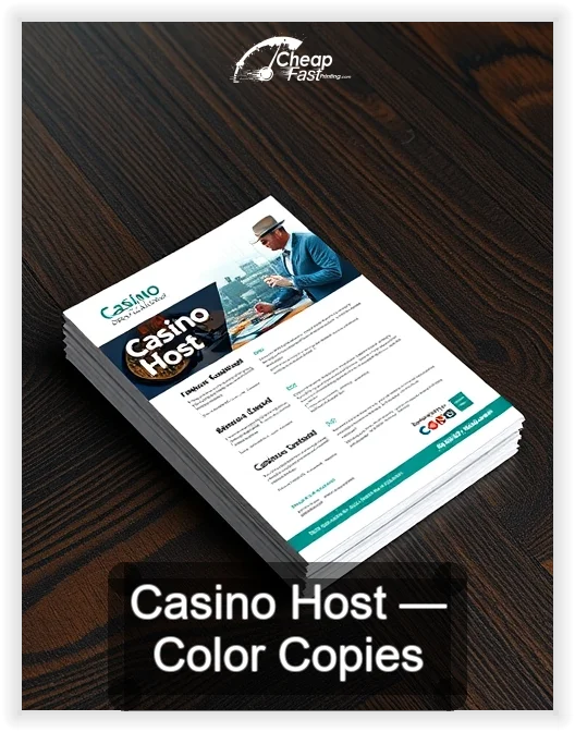 Casino Host business card design sample