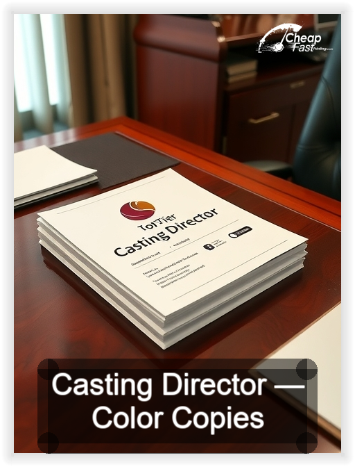 Casting Director business card design sample