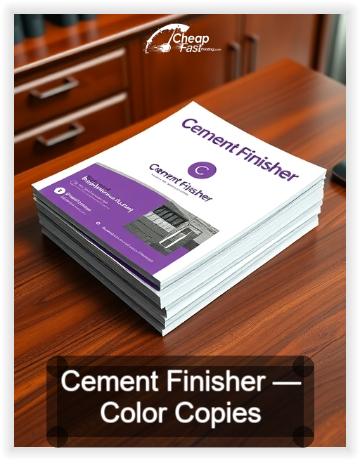 Cement Finisher business card design sample